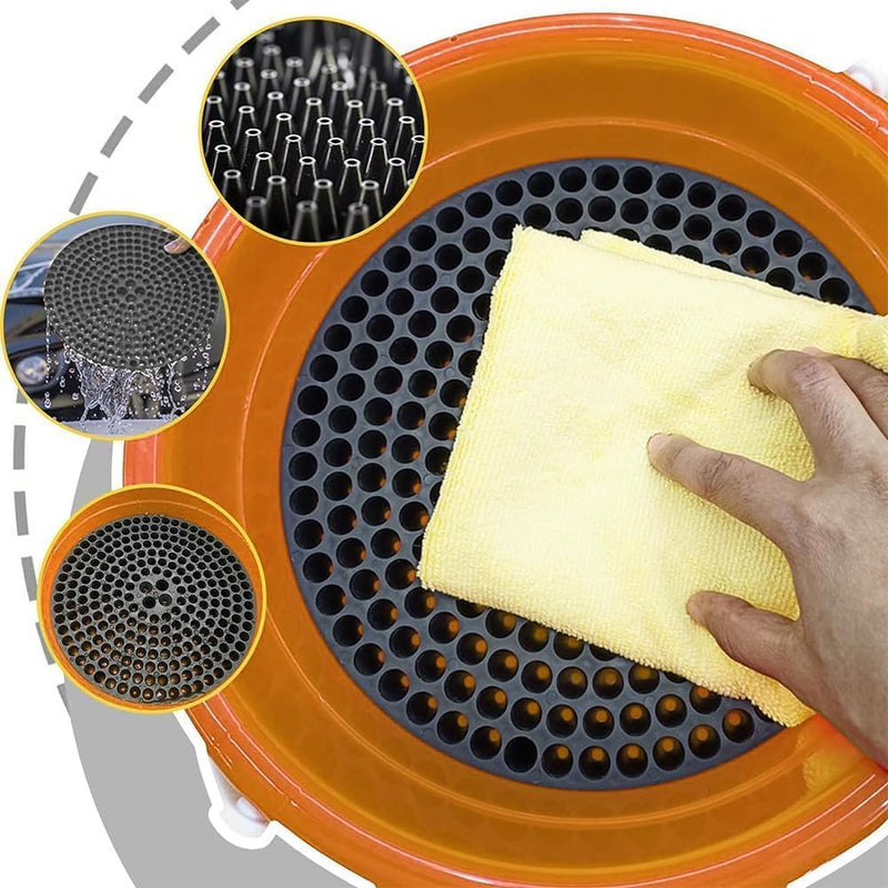 Load image into Gallery viewer, WASH &amp; WHIPS Car Wash Kit - 3-Gallon Bucket with Particle Interceptor Trap, Shampoo, Chenille Mitt &amp; Microfiber Soft Towel, 5pcs
