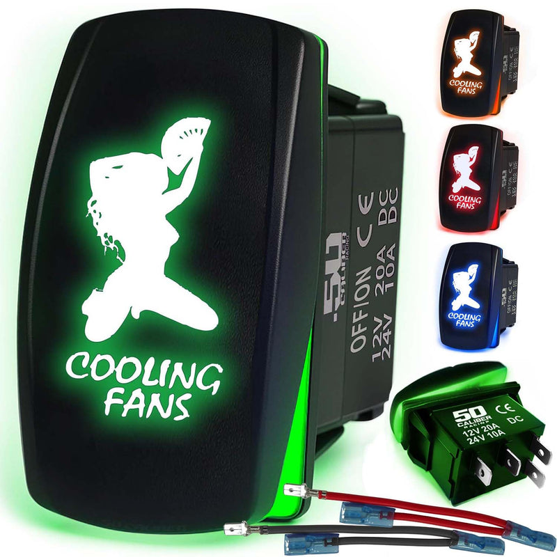 Load image into Gallery viewer, Waterproof Funny Rocker Switch 12v ON/Off, LED Backlit with Etched Design w/Toggle Switch 12v - UTV, Auto, Boat 20A Variation

