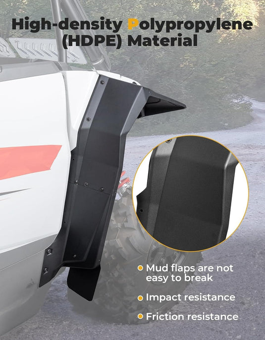 Fender Flares 8.5" Extended Mud Flaps for 2024-2025 Polaris RZR XP 4 1000 (4PCS)