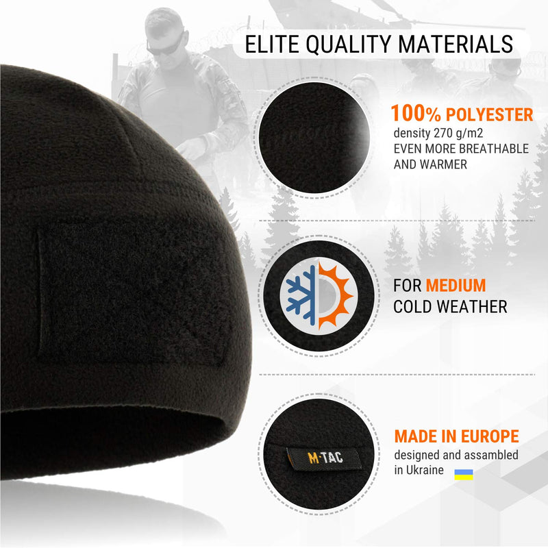 Load image into Gallery viewer, M-Tac Fleece Tactical Watch Cap Beanie With Patch Panel (270 g/m2)

