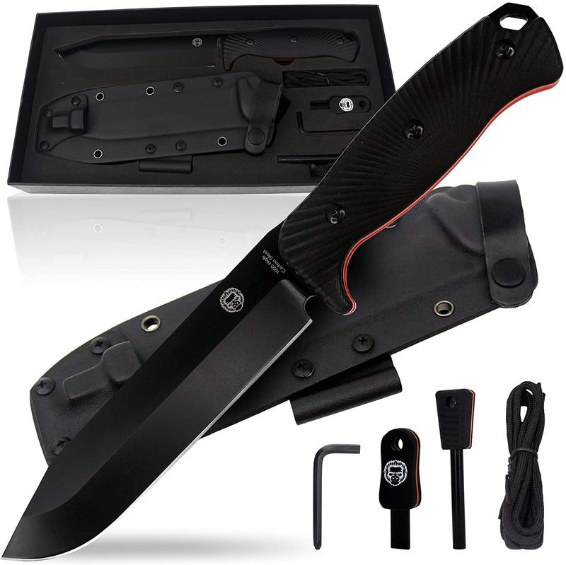 Load image into Gallery viewer, 12.32&quot; LAVALINE SURVIVAL KNIFE WITH FIXED 1095 HIGH CARBON STEEL BLADE
