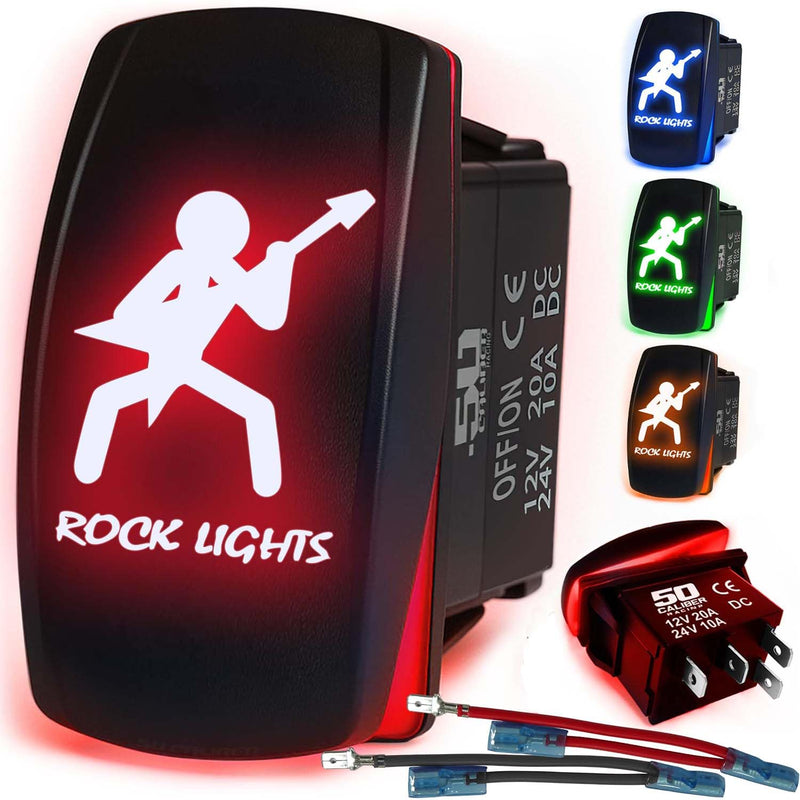 Load image into Gallery viewer, Waterproof Funny Rocker Switch 12v ON/Off, LED Backlit with Etched Design w/Toggle Switch 12v - UTV, Auto, Boat 20A Variation

