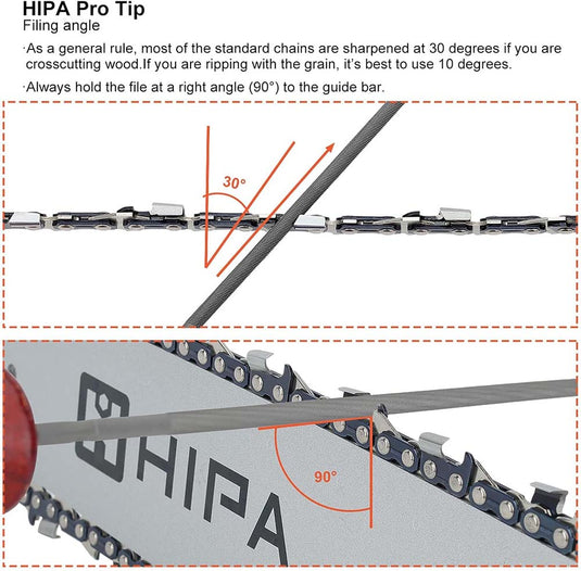 12-Pack 5/32 4.0mm 3/16 4.8mm 7/32 5.5mm 11/64 4.5mm inch Sharpener Round File Kits to Sharpen .325 .404 3/8 1/4 inch Pitch Chainsaw Chain