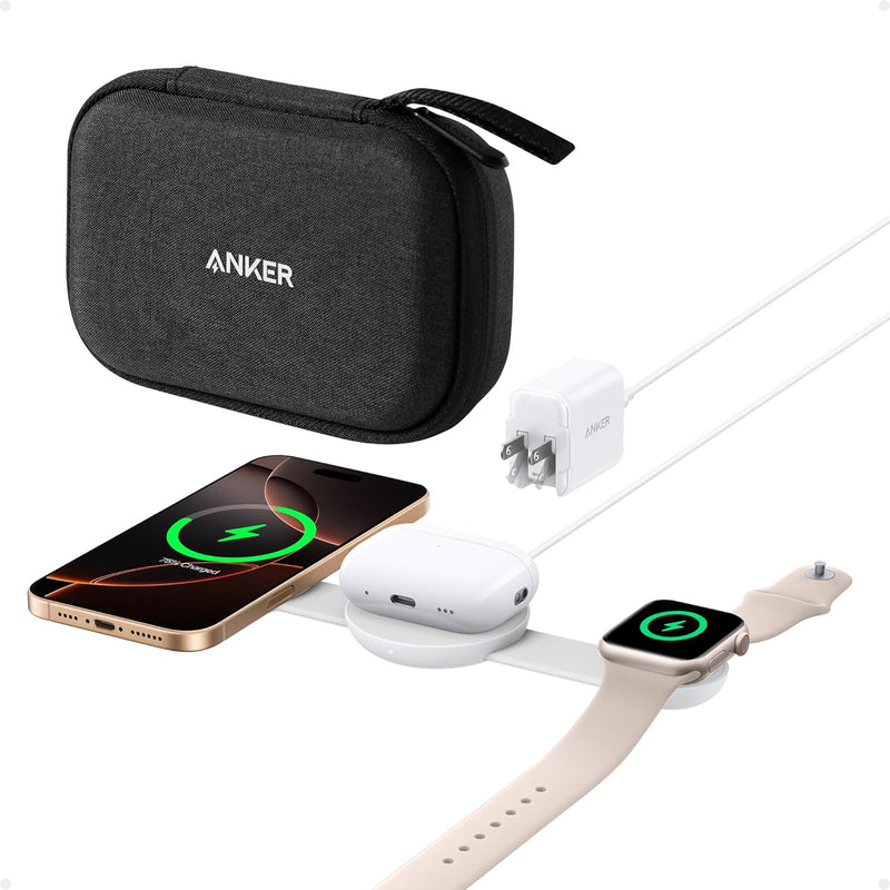 Load image into Gallery viewer, Anker MagGo Wireless Charging Station (3-in-1, Foldable Pad)

