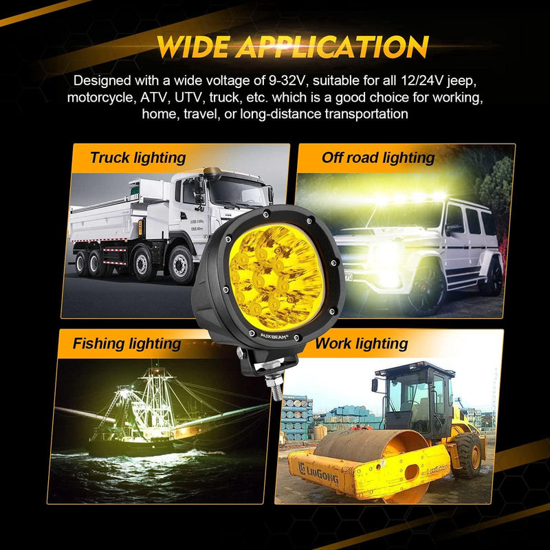 Load image into Gallery viewer, P4 Series | 4 Inch 90W Round LED Driving Lights Spot Amber Pod Lights
