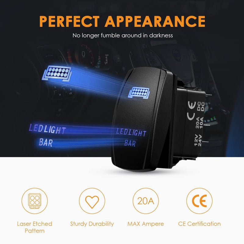 Load image into Gallery viewer, (2 Leads)LED Light Bar Rocker Switch with 3Pcs Switching Lines Wiring Loom Harness Kit with Fuse and Relay
