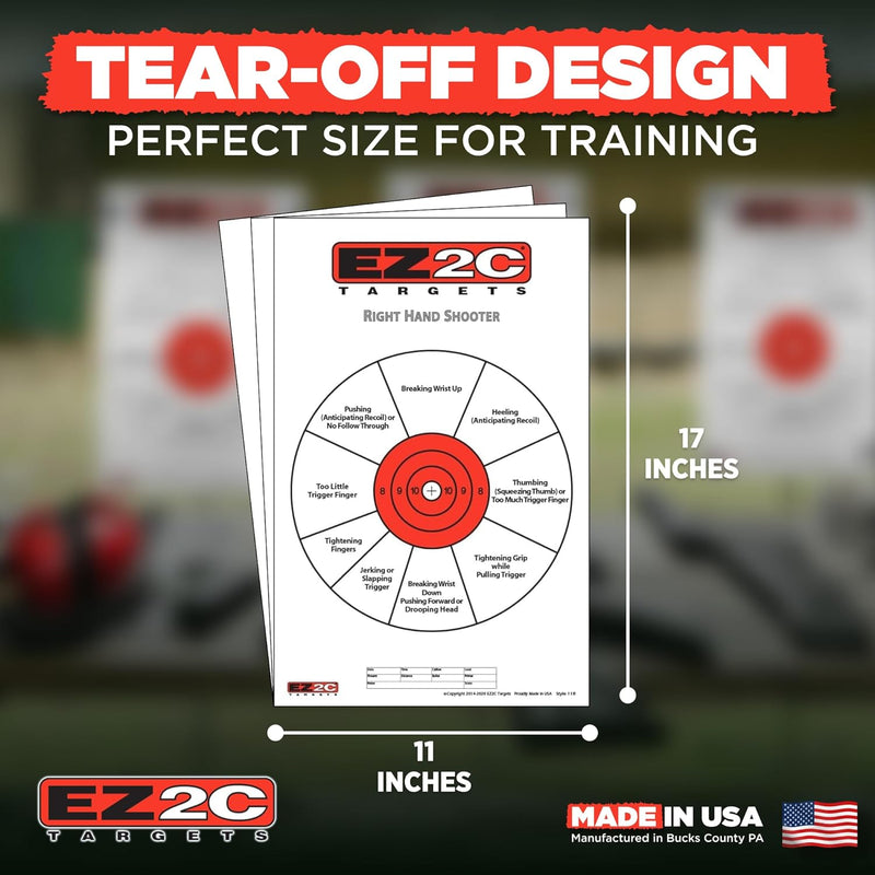 Load image into Gallery viewer, EZ2C Right Hand/Left Hand Diagnostic Training Paper Target 11”x17” USA MADE Style 11
