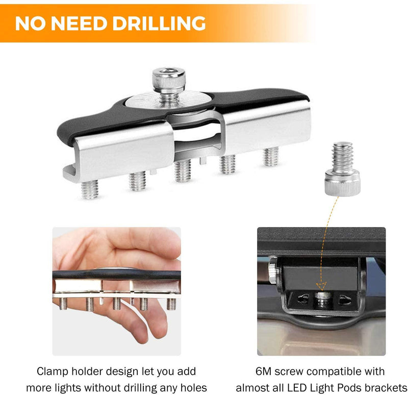 Load image into Gallery viewer, (2pcs/set) Universal LED Light Bar Spot Light Mounting Brackets Clamp Holder Design for Jeep Truck SUV Offroad
