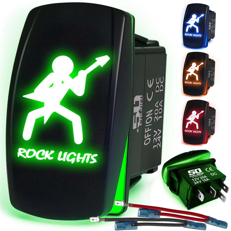 Load image into Gallery viewer, Waterproof Funny Rocker Switch 12v ON/Off, LED Backlit with Etched Design w/Toggle Switch 12v - UTV, Auto, Boat 20A Variation

