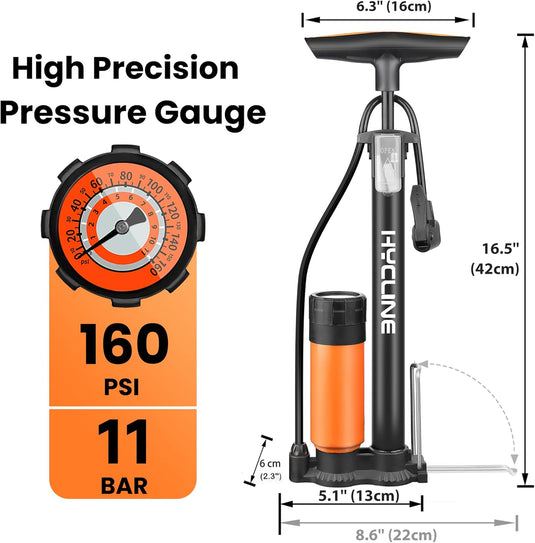 Hycline Gauge Booster Bike Pump