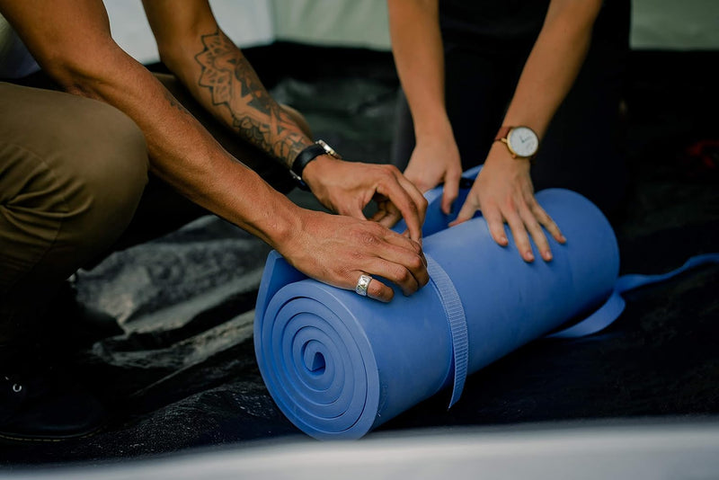 Load image into Gallery viewer, Stansport Packlite Sleeping Pad - Blue - Deluxe - 72 x 19 x 5/8
