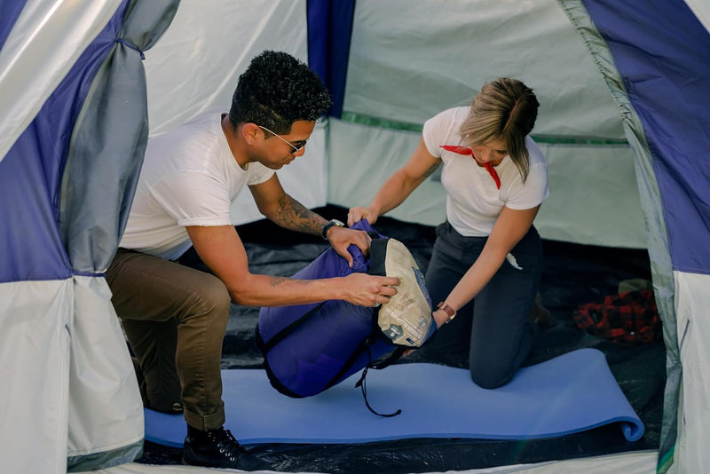 Load image into Gallery viewer, Stansport Packlite Sleeping Pad - Blue - Deluxe - 72 x 19 x 5/8
