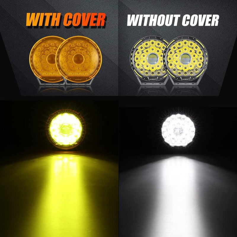 Load image into Gallery viewer, (2pcs/set) 9 INCH 270W 37776LM 360-PRO Series Custom Lens Offroad LED Driving Lights+Amber/Black Covers(Optional) for JEEP WRANGLER JL JK TJ
