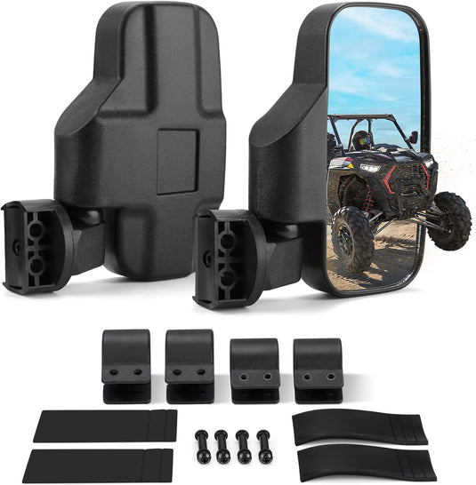 360 Degree Adjustable Side Mirrors for Can Am Maverick X3/ RZR w/ 1.75" -2" Roll Bar(1 pair)