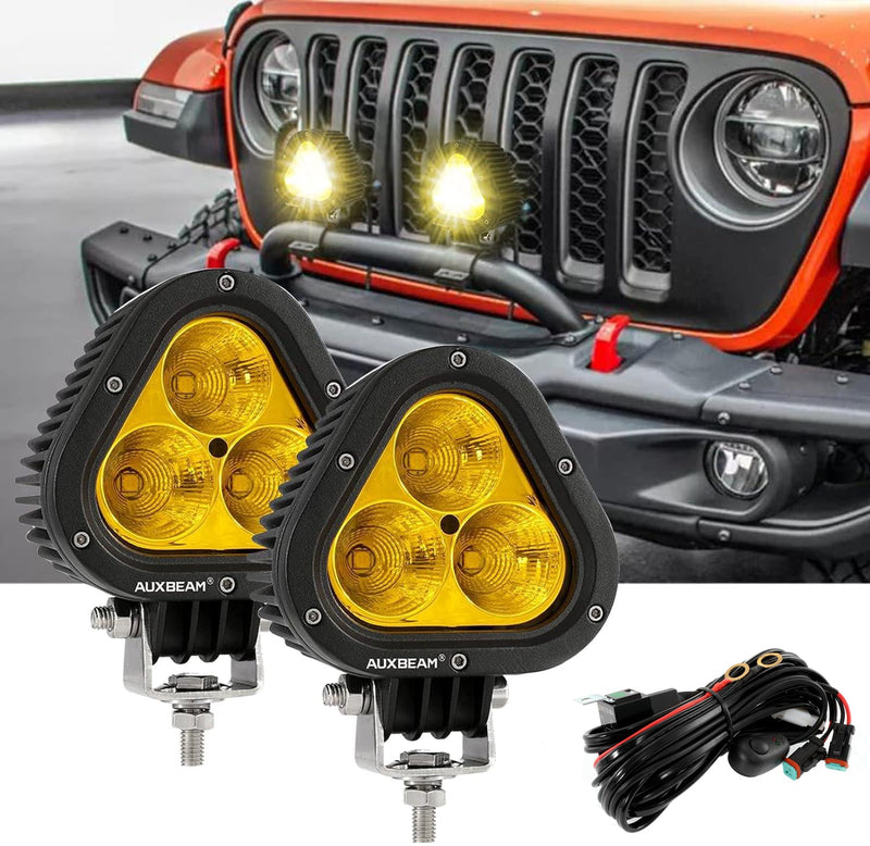 Load image into Gallery viewer, T4 Series | 4 Inch 90W Triangle Spot Amber LED Pods Lights
