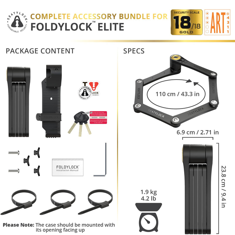 Load image into Gallery viewer, Foldylock Elite ART 3 Stars Certified Folding Bike Lock
