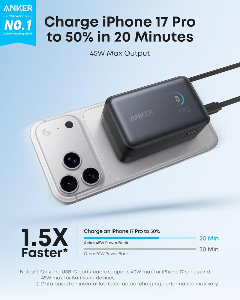 Load image into Gallery viewer, Anker Nano Power Bank (10K, 45W, Built-In Retractable USB-C Cable)
