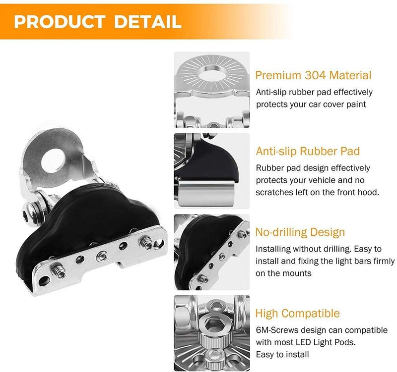 Load image into Gallery viewer, 3 Inch 40W Spot/Flood Beam LED Pods Light + Universal LED Working Lights Mounting Brackets
