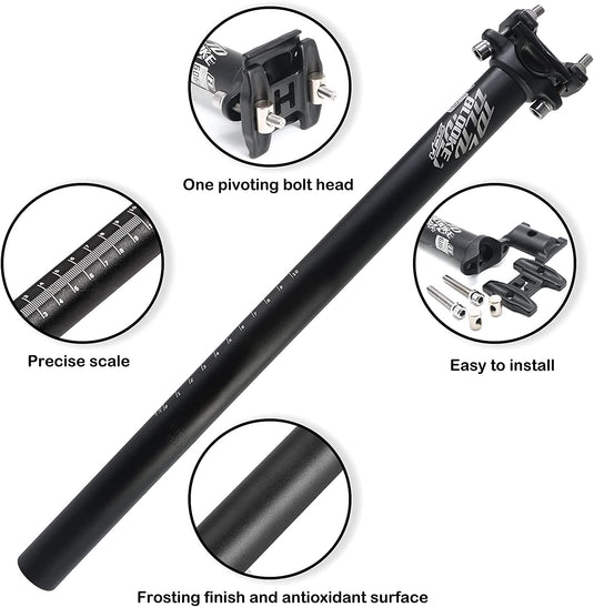 Bike Seat Post Alumium Alloy Adjustable 25.4/27.2 x 400mm