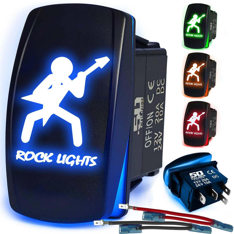 Load image into Gallery viewer, Waterproof Funny Rocker Switch 12v ON/Off, LED Backlit with Etched Design w/Toggle Switch 12v - UTV, Auto, Boat 20A Variation
