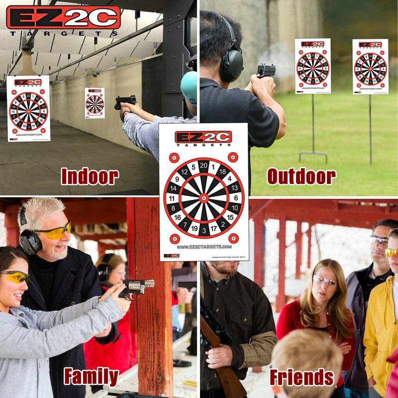Load image into Gallery viewer, EZ2C Targets #15: Dartboard Paper Shooting Target 11"x17" USA Made
