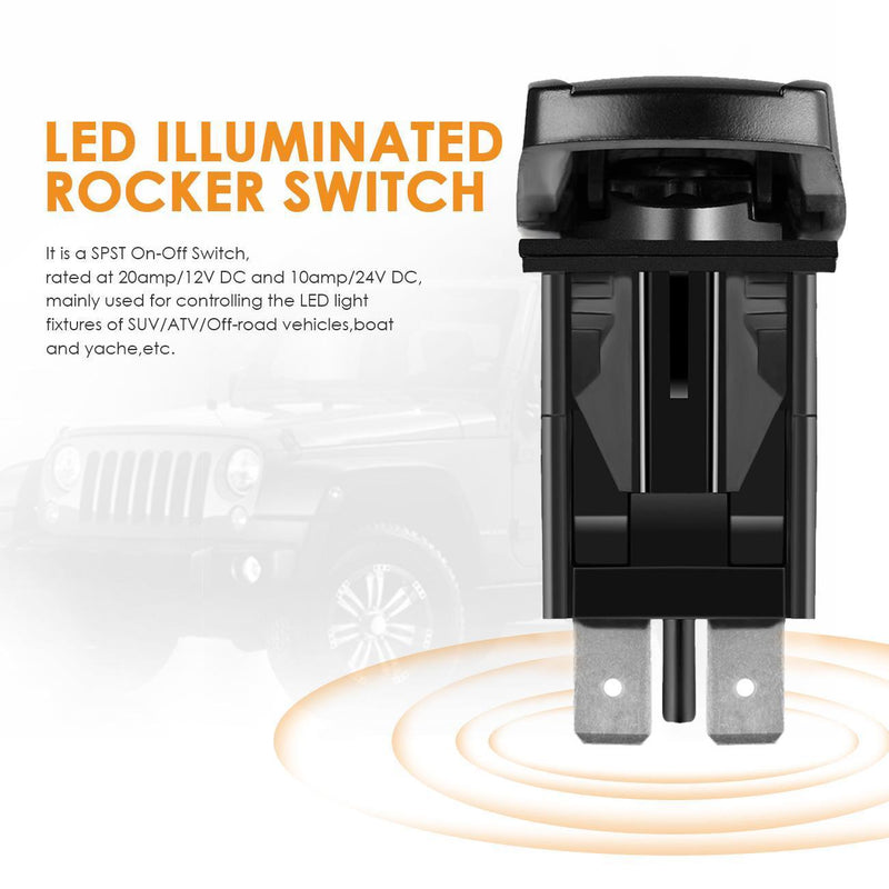 Load image into Gallery viewer, 5 Pin Laser On/Off switches 20A/12V 10A/24V Switch with Jumper Wires Set for Cars,Trucks,RVs
