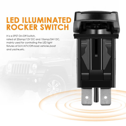 5 Pin Laser On/Off switches 20A/12V 10A/24V Switch with Jumper Wires Set for Cars,Trucks,RVs