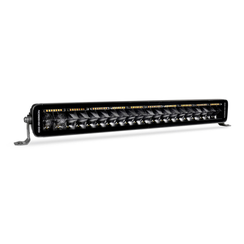 Load image into Gallery viewer, Go Rhino Xplor Blackout Combo Series Dbl Row LED Light Bar w/Amber (Side/Track Mount) 21.5in. - Blk

