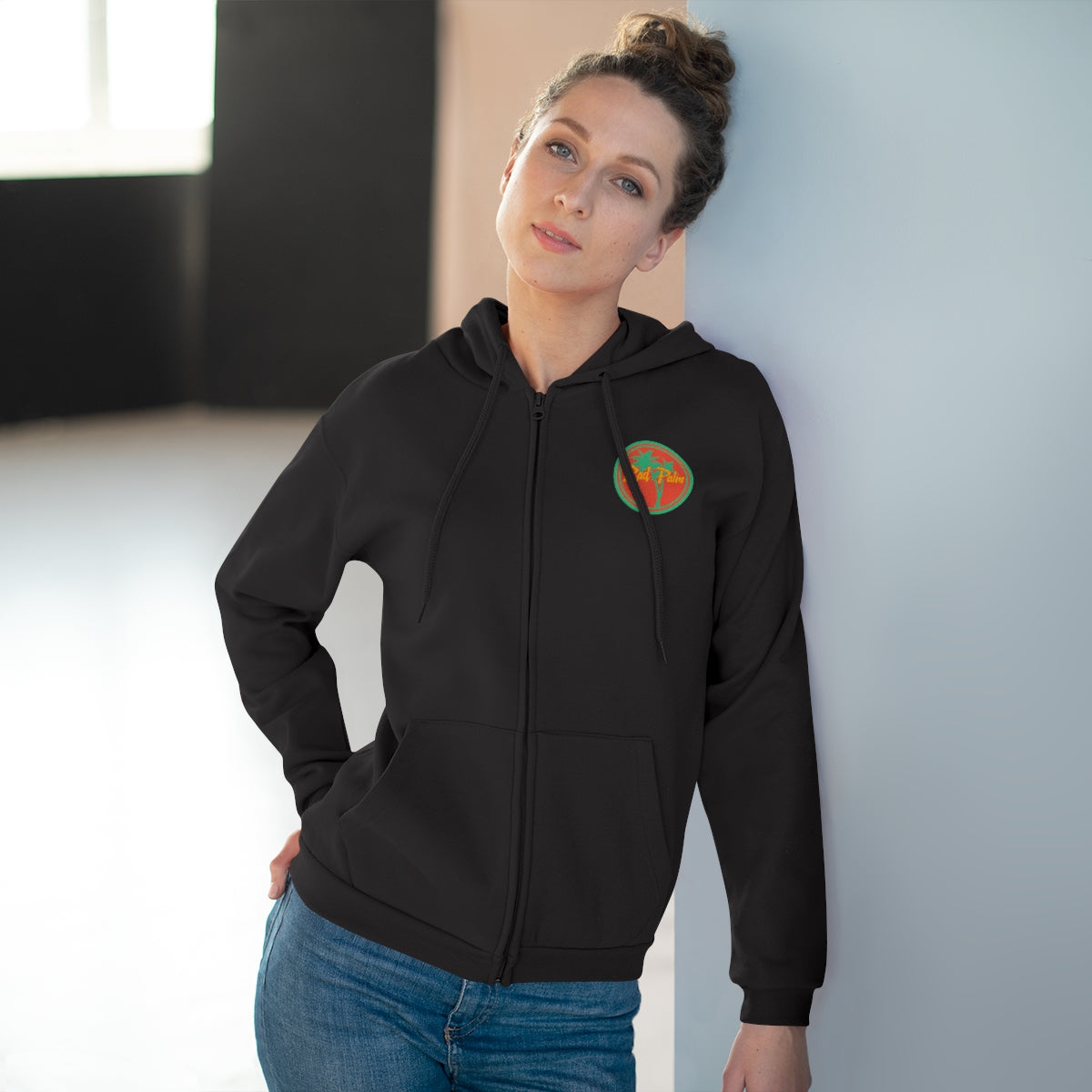 Rad Palm Pineapple Skull Unisex Hooded Zip Sweatshirt