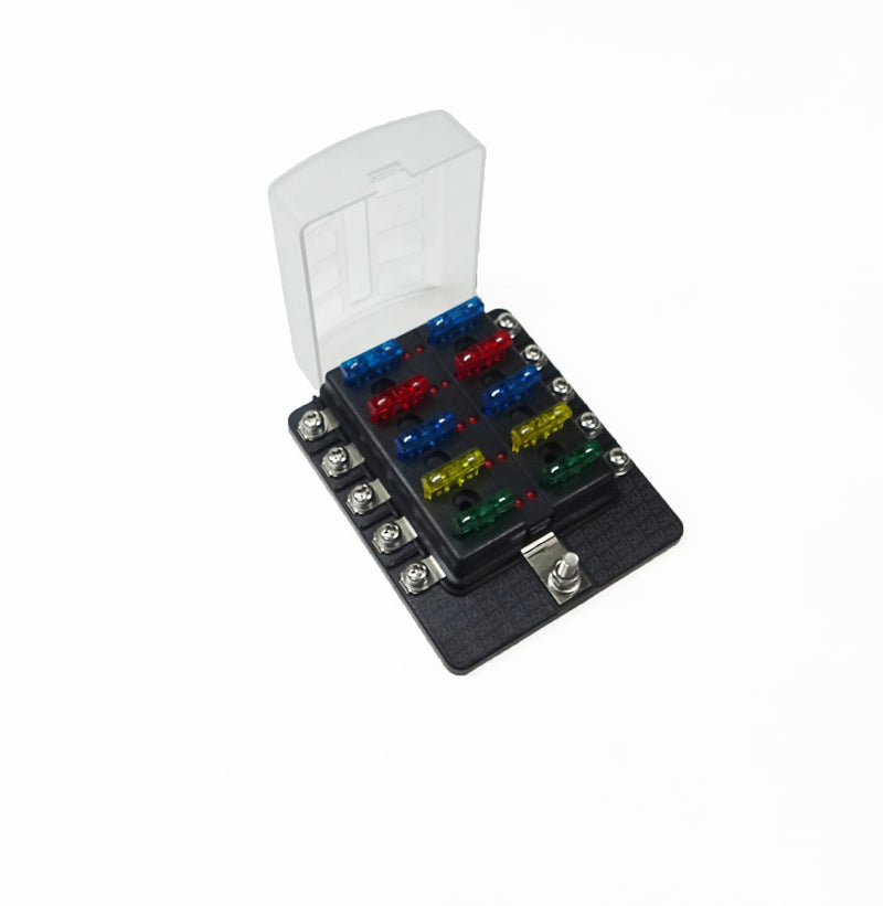 Load image into Gallery viewer, 10 Way Screw Fuse Block - LED Indicators

