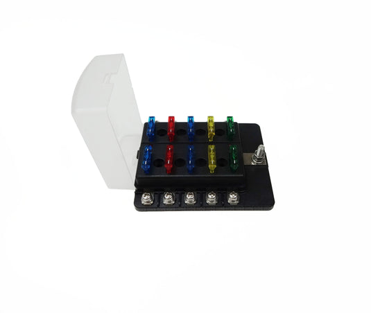 10 Way Screw Fuse Block - LED Indicators
