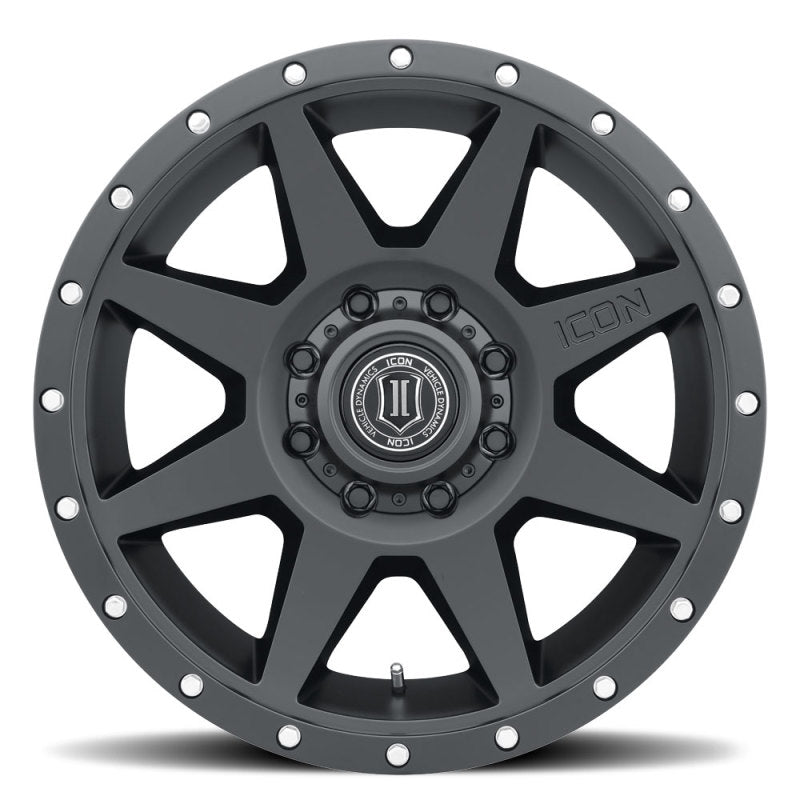 Load image into Gallery viewer, ICON Rebound 20x9 8x6.5 12mm Offset 5.5in BS 121.40mm Bore Satin Black Wheel
