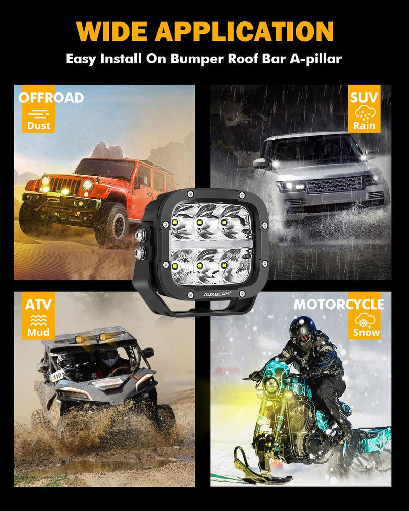 Load image into Gallery viewer, XP-ULTRA Series 5 Inch 132W 15600LM White/Amber LED Pods Driving Light with Amber DRL
