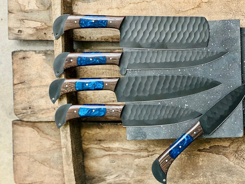 Load image into Gallery viewer, Handmade Damascus Steel Chef Knife Set – Perfect Wedding &amp; Valentine’s Day Gift

