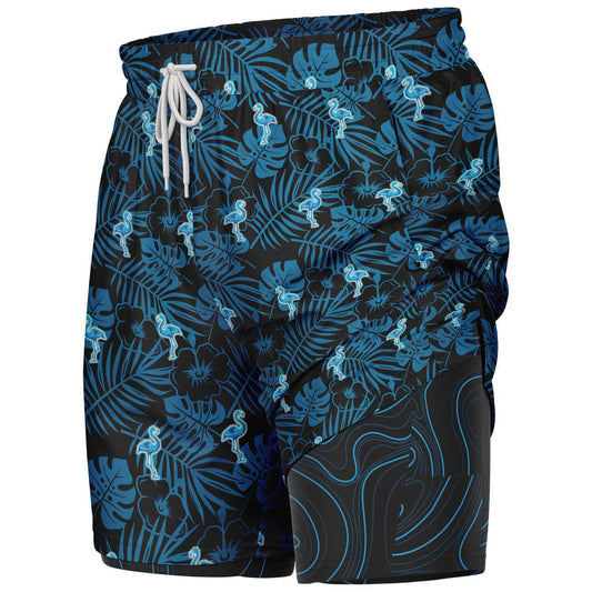 Rad Palm Party Like A Flockstar Men's 2-in-1 Shorts