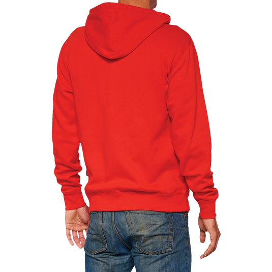 100% Official Fleece Zip-Up Hoodie - Red - Large 20032-00017