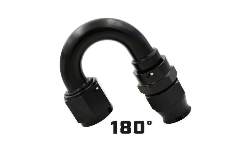 Load image into Gallery viewer, Aeromotive PTFE Hose End - AN-08 - 180 Deg - Black Anodized 15363
