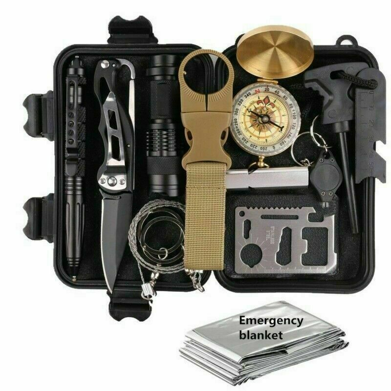 Load image into Gallery viewer, 14 in 1 Outdoor Emergency Survival And Safety Gear Kit Camping Tactical Tools SOS EDC Case
