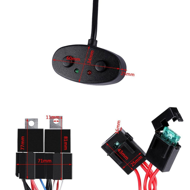 Load image into Gallery viewer, (1 Lead 14AWG for bar in 300W) Led Light Bar Wiring Harness with Fuse 40A Relay ON/Off Switch
