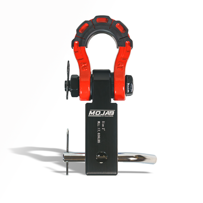Load image into Gallery viewer, 2'' Aluminum Hitch Receiver with Steel D-Shackle (LIFETIME WARRANTY)
