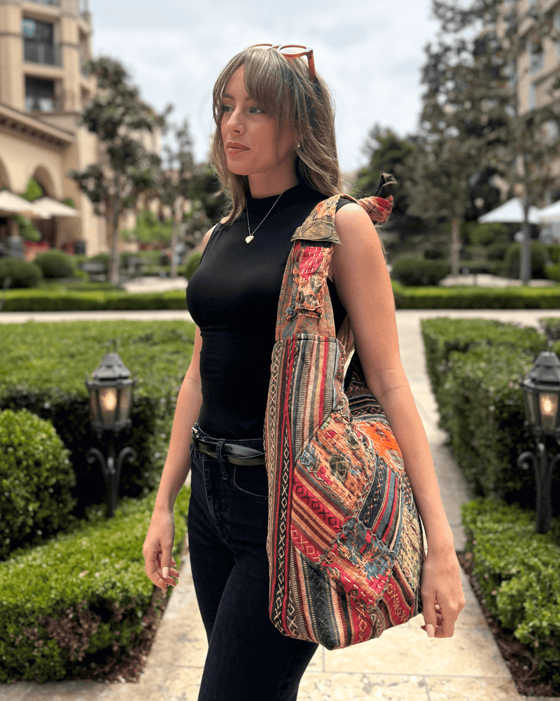 Load image into Gallery viewer, Kathmandu Collection Quilted Patchwork Hobo Bag
