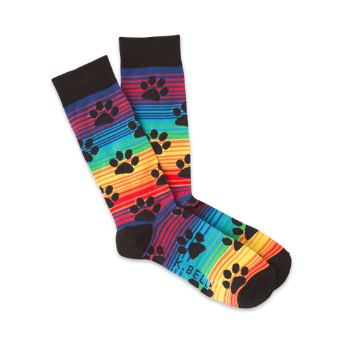 Rainbow Stripes Paw Prints