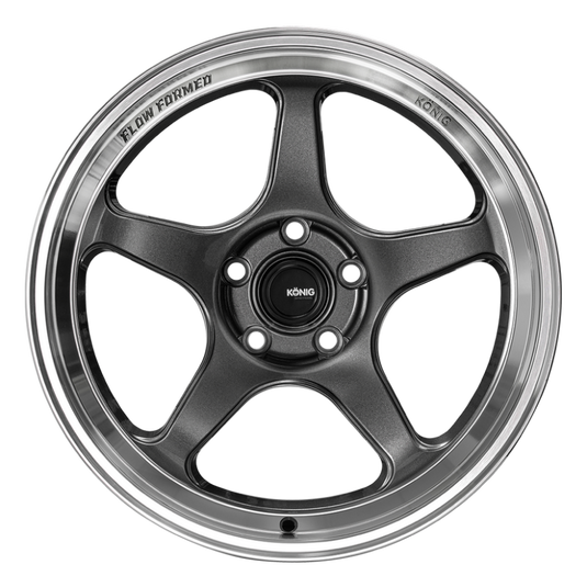 Konig Hyperspec 18x8 5X114.3 ET35 Anthracite Metallic Wheel w/ Mirror Machined Lip