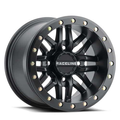 Raceline A91B Ryno 15x7in / 4x156 BP / 10mm Offset / 132.5mm Bore - Satin Black Beadlock Wheel