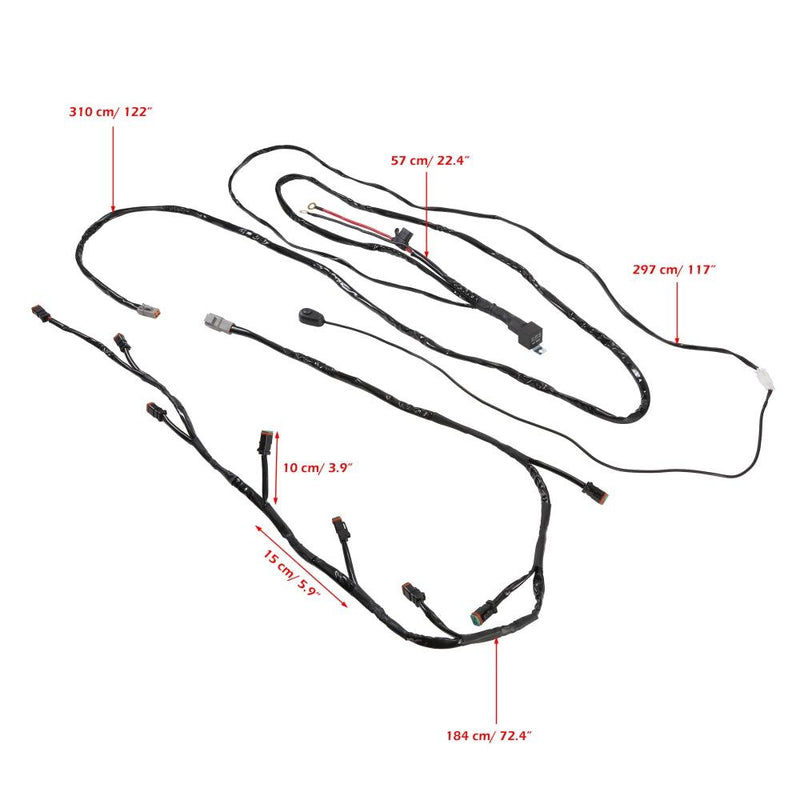 Load image into Gallery viewer, 8-LED Pod Light Power Wiring Harness Kit with 2 PIN DT Plug
