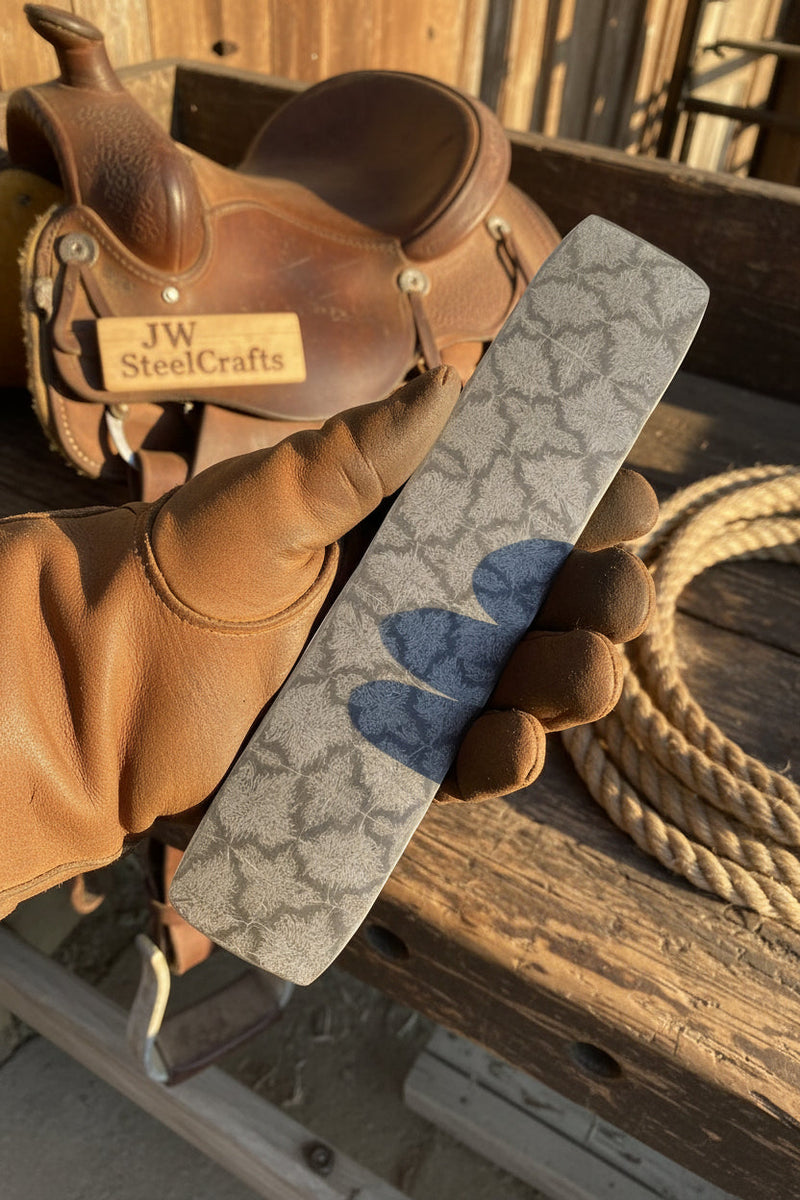 Load image into Gallery viewer, Stonebrand Damascus Billet Bar 10" Handmade Mosaic Turtle Shell
