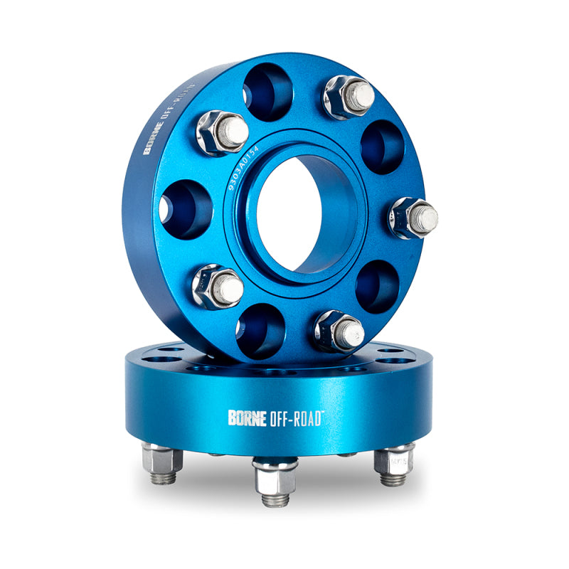 Load image into Gallery viewer, Borne Off-Road Wheel Spacers - 5x127 - 71.6 - 30mm - M14 - Blue
