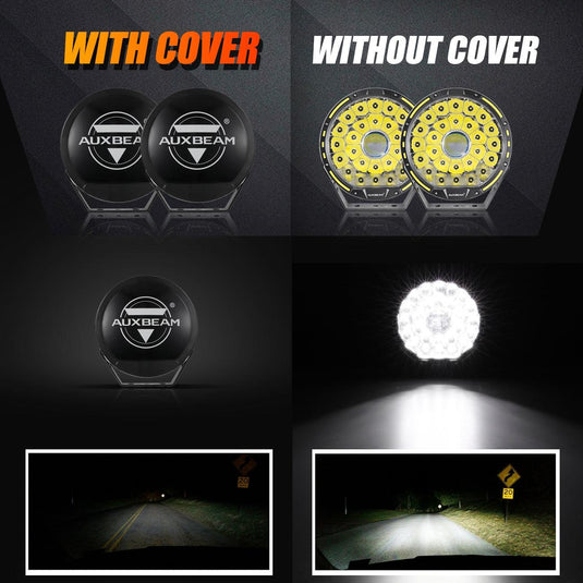 (2pcs/set) 9 INCH 270W 37776LM 360-PRO Series Custom Lens LED Driving Lights+Amber/Black Covers(Optional) for for Ford F150 F250 F350 F450