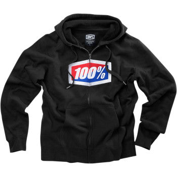 Load image into Gallery viewer, 100% Official Fleece Zip-Up Hoodie - Black - XL 20032-00013
