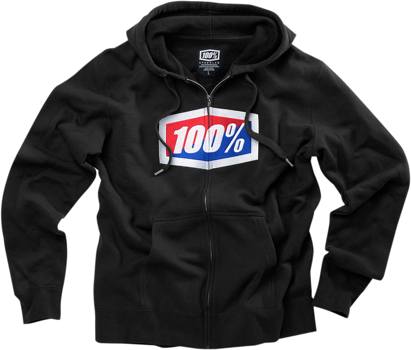 Load image into Gallery viewer, 100% Official Fleece Zip-Up Hoodie - Black - Medium 20032-00011
